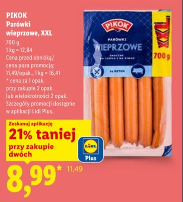 parówki wieprzowe XXL