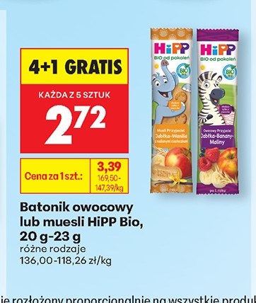 batonik owocowy lub musli