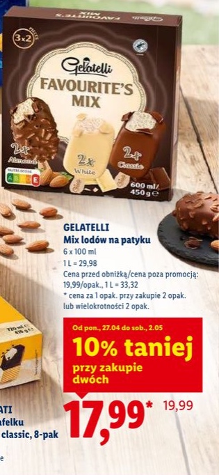 mix lodów na patyku