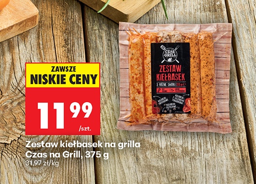 zestaw kiełbasek na grilla