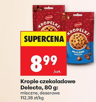 krople czekoladowe mleczne lub deserowe