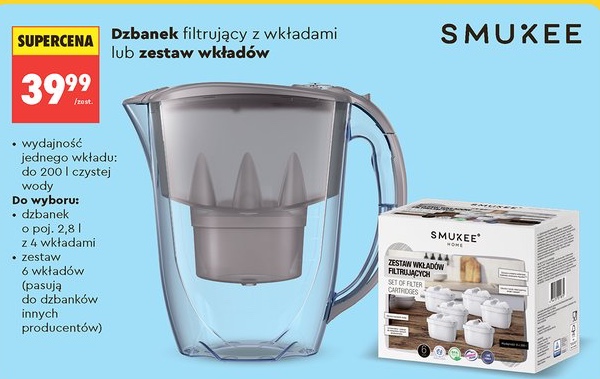 dzbanek filtrujący z wkładami