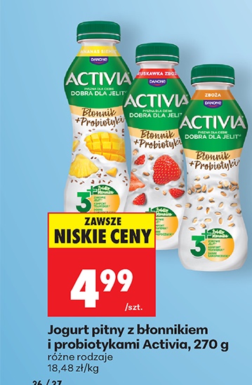 jogurt pitny z błonnikiem i probiotykami