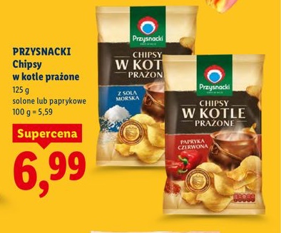 chipsy w kotle prażone czerwona papryka lub sól morska