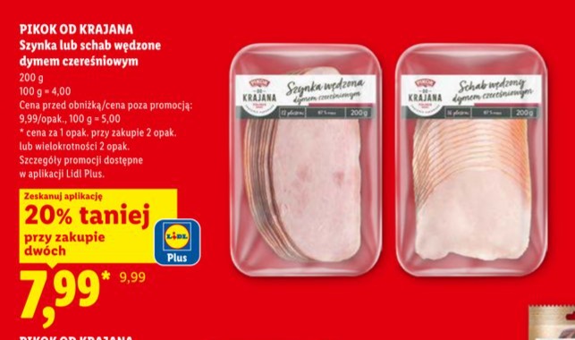 wędlina w plastrach wędzona dymem czereśniowym