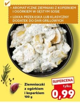 ziemniaczki z ogórkiem i koperkiem