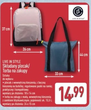składany plecak/torba na zakupy