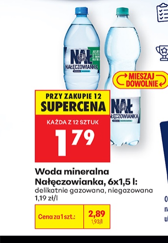 woda mineralna delikatnie gazowana lub niegazowana