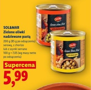 oliwki zielone nadziewane pastą
