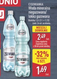 woda mineralna niegazowana lekko gazowana