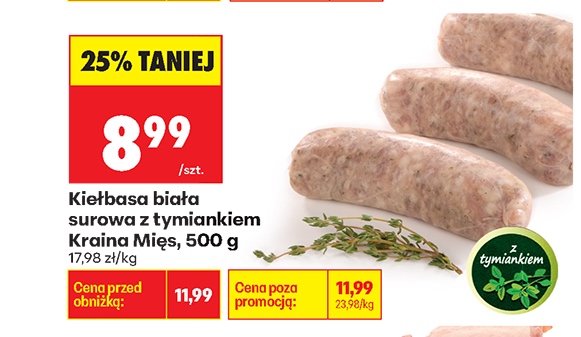 kiełbasa biała surowa z tymiankiem