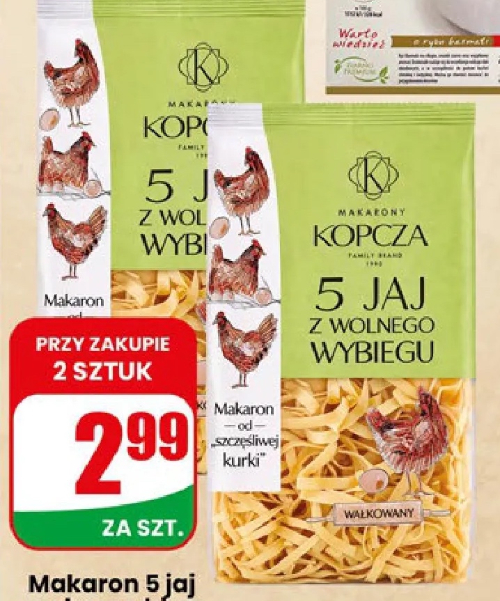 makaron 5 jaj z wolnego wybiegu kluseczki