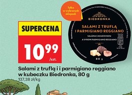 salami z truflą i parmigiano reggiano w kubeczku