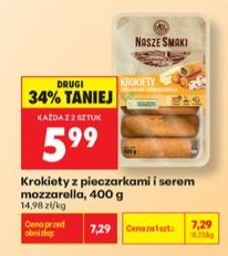 krokiety z mięsem lub krokiety z pieczarkami i serem mozzarella