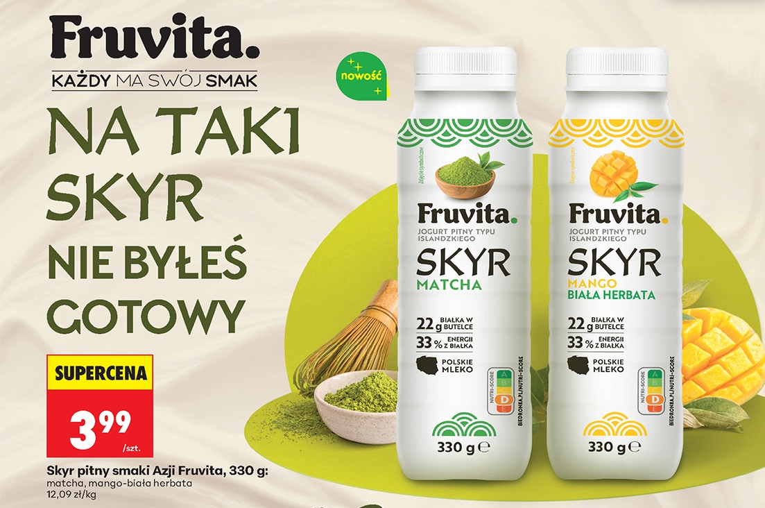 skyr pitny matcha lub mango biała herbata