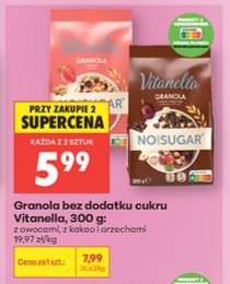granola bez dodatku cukru z owocami, z kakao i orzechami