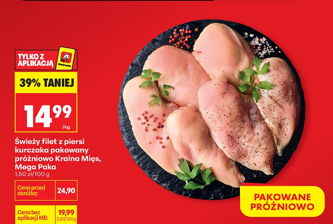 filet z piersi kurczaka pakowany próżniowo Mega Paka