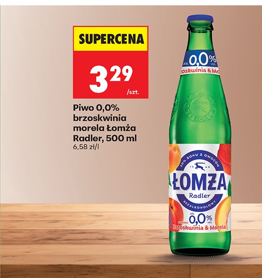 piwo 0,0% brzoskwinia morela tomża radler