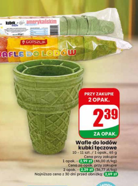 wafle do lodów kubki tęczowe