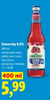 napój piwny 0,0% wiśnia lub jabłko