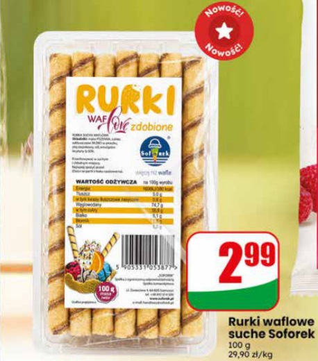 rurki waflowe suche
