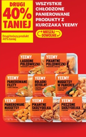 wszystkie chłodzone panierowane produkty z kurczaka