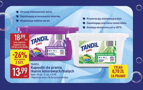 kapsułki do prania tkanin kolorowych białych
