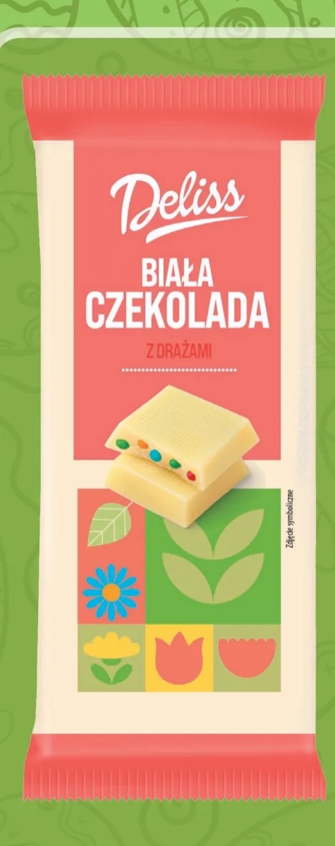 czekolada biała z drażami
