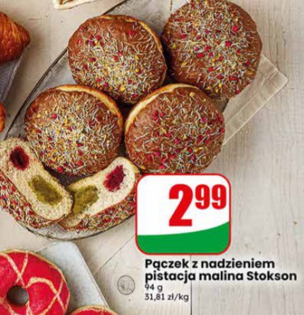 pączek z nadzieniem pistacja malina