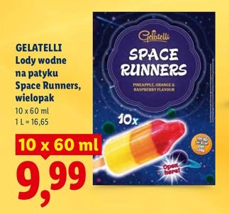 lody wodne na patyku o smaku ananasowym, pomarańczowym i malinowym
