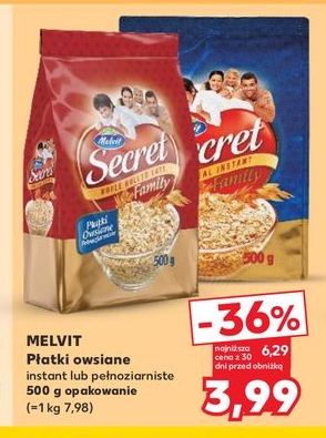 płatki owsiane instant lub pełnoziarniste