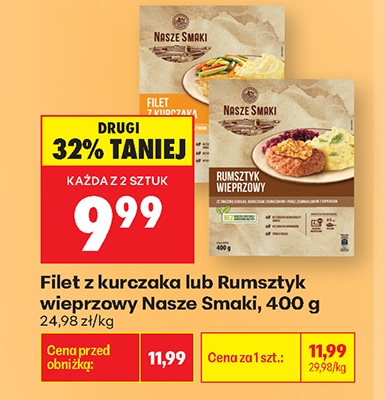 filet z kurczaka lub rumstyk wieprzowy