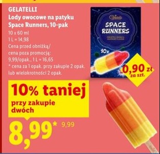 lody owocowe na patyku Space Runners