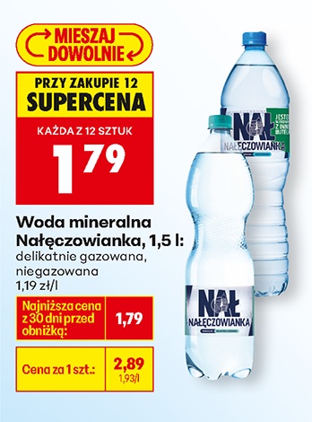 woda mineralna delikatnie gazowana lub niegazowana