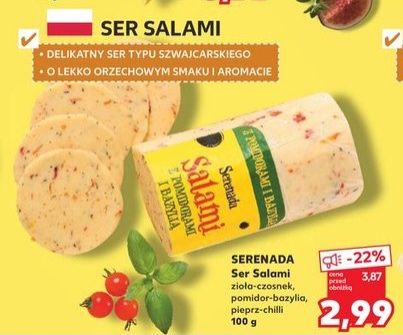 ser salami zioła-czosnek/pomidor-bazylia/pieprz-chili