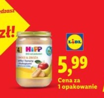 deser owocowy bio jabłka i banany z biszkoptami po 4 m-cu