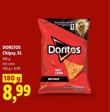 chipsy tortilla, XL hot corn