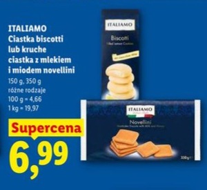 ciastka biscotti lub kruche ciastka z mlekiem i miodem novellini