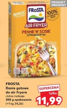 danie gotowe do air fryera penne w sosie szpinakowym