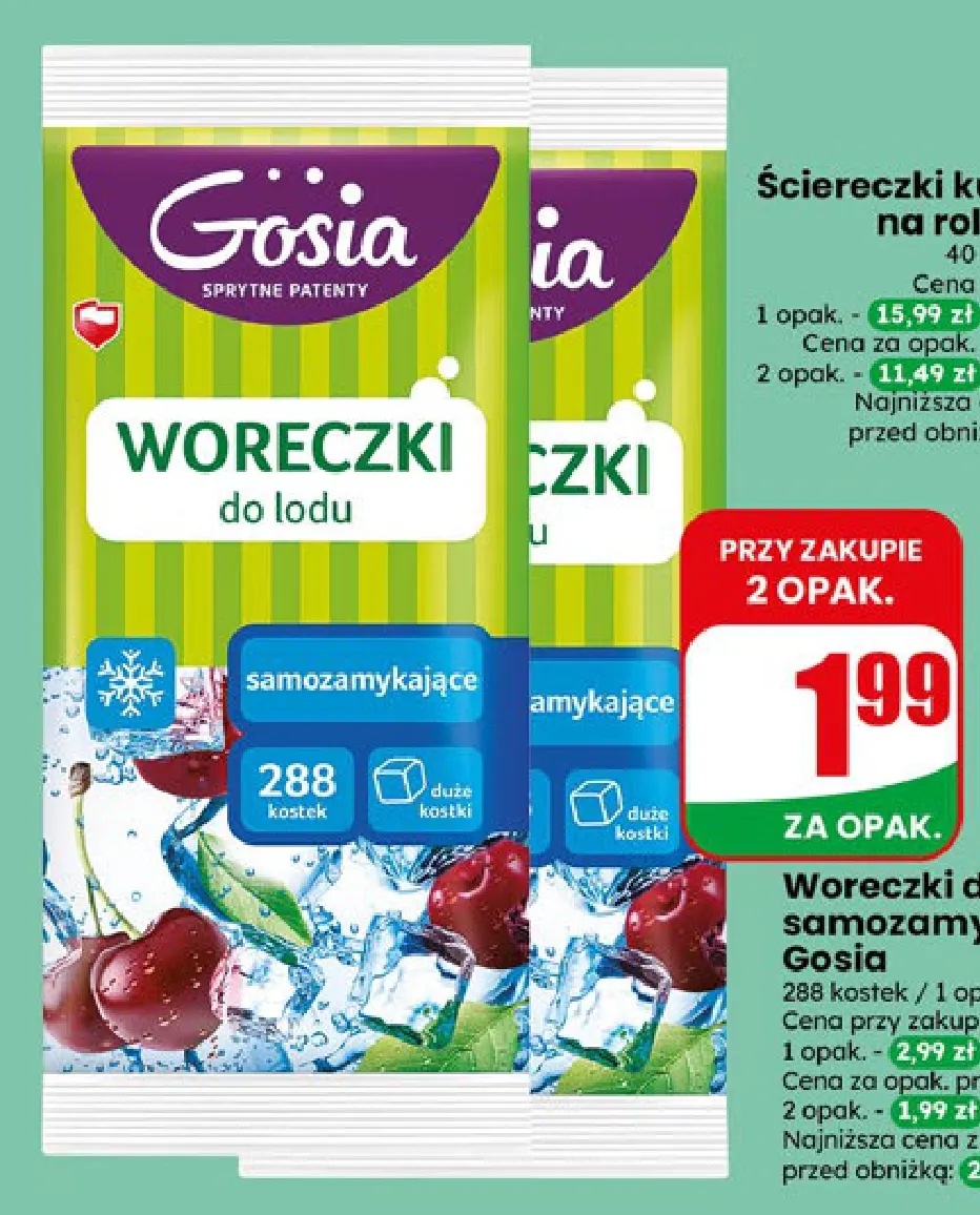woreczki do lodu samozamykające
