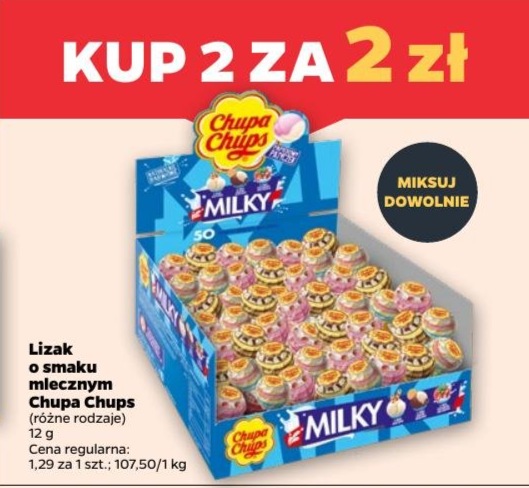 lizak o smaku mlecznym