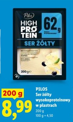 ser żółty wysokoproteinowy w plastrach