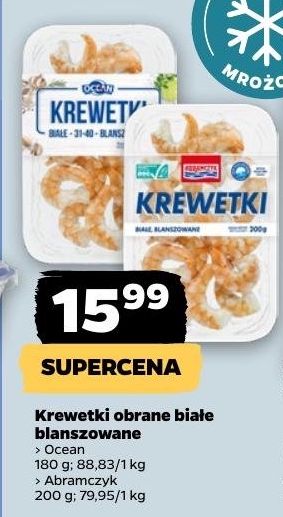 krewetki obrane białe blanszowane